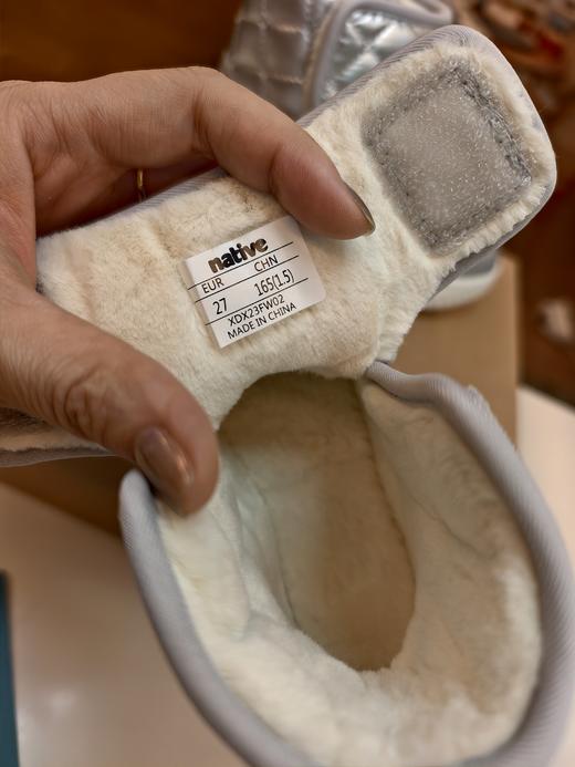 清仓价99元！Native儿童秋冬加绒短靴 加厚毛绒衬里，高帮包裹脚踝，冬天不冻脚 商品图7