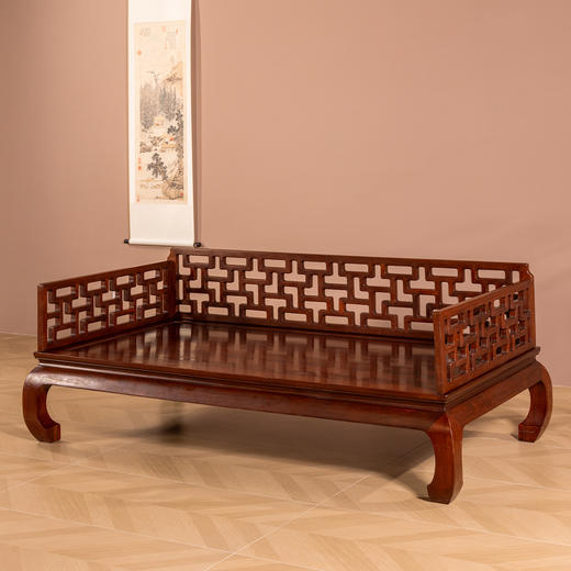 二十世纪	红木曲尺纹罗汉床 商品图1