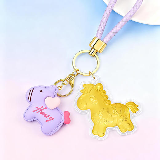 【金六福吉祥】八福彩色小马足金999黄金挂件（8色可选） 商品图9