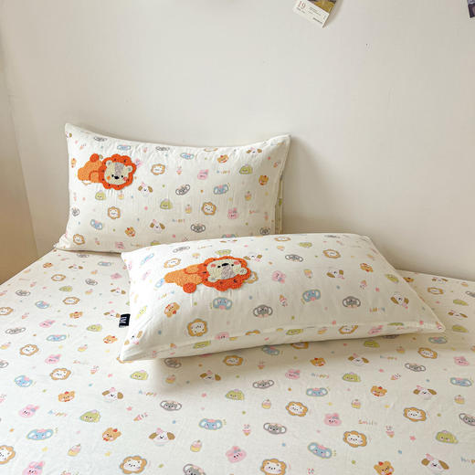 【清仓89元】四季可用懒洋洋全棉双层纱毛巾绣床笠三件套【不支持退换货】 商品图2