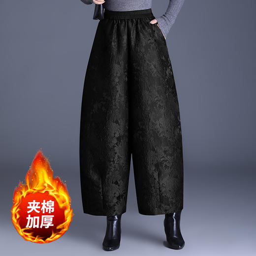 中年妈妈复古提花秋冬新款马甲背心女士立领改良斜襟盘扣上衣套装 商品图5