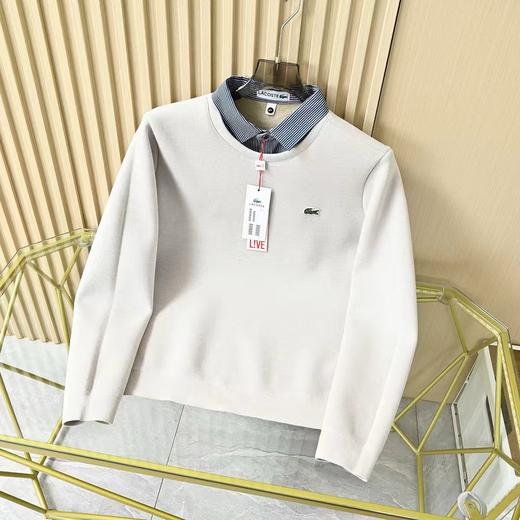 法国e 鱼男士25s冬季新款加绒加厚羊毛假两件衬衫领保暖毛衣 商品图2