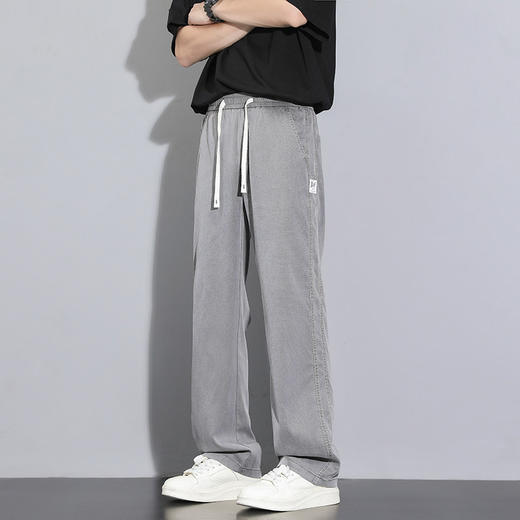 回力夏季天丝牛仔裤薄款男生休闲长裤莱赛尔宽松阔腿直筒裤裤子夏 商品图1