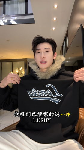 LD516SDSA男士秋冬新款痞帅男装美式潮牌刺绣字母毛领连帽卫衣百搭时尚