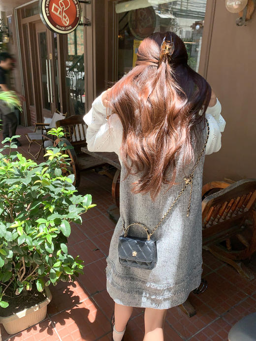 <曾小咸推荐>现货秒杀 ！微信超特价！法式小香风灰色背心裙 日常219.99 立减120 秒杀99.99！！ 商品图6