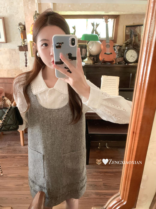 <曾小咸推荐>现货秒杀 ！微信超特价！法式小香风灰色背心裙 日常219.99 立减120 秒杀99.99！！ 商品图5
