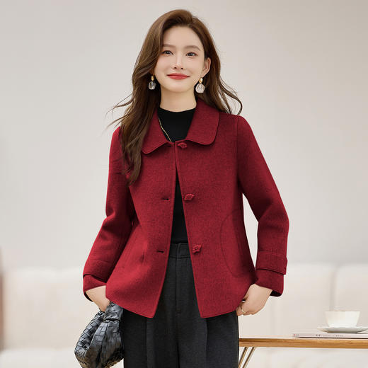 ZYQ22397小香风双面羊毛大衣小个子毛呢外套2025秋冬季新款精致短款上衣 商品图3