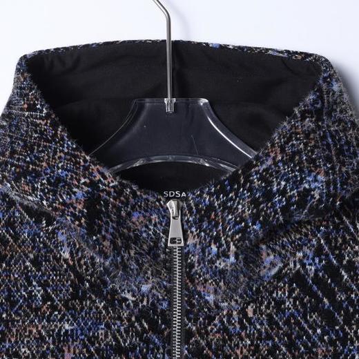 WT354SDSA男士秋冬新款痞帅男装简约绒毛撞色拉链立领连帽卫衣百搭时尚 商品图2