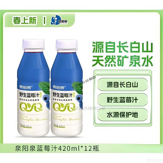 【春季保护视力半价】泉阳泉长白山蓝莓汁饮料420ml*3瓶无菌0防腐含剂花青素 420ml*3 商品图6