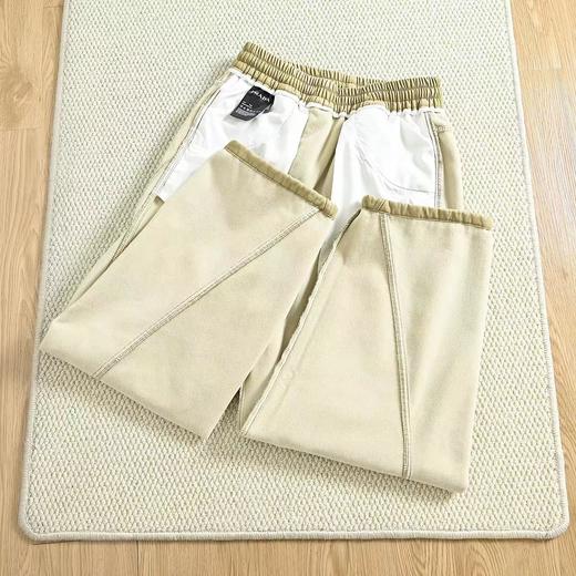 D122165秋冬新款可松紧腰围加绒工装弯刀裤 商品图5