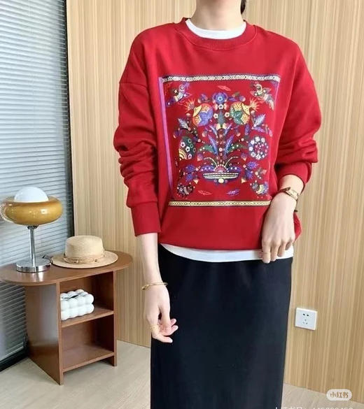 小禾同款福寿三多红色新年卫衣~122004 商品图8