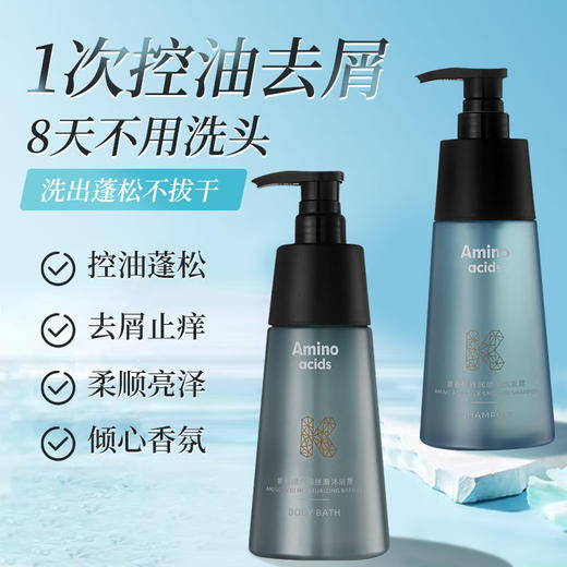 氨基酸无硅油柔顺洗发水磨砂颗粒清洁角质香水沐浴露持久留香 商品图0