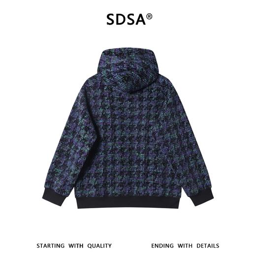 WY1521SDSA秋冬新款痞帅男装时尚绒毛撞色半拉链立领连帽卫衣百搭宽松潮 商品图5