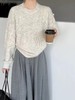 D122122秋冬新款设计感软糯毛球圆领毛衣菱形麻花甜美套头针织衫女 商品缩略图1