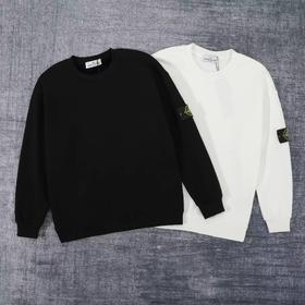 D122158徽章内搭加绒加厚银狐绒圆领卫衣情侣款
