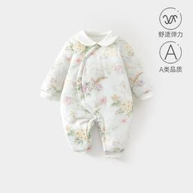 婴儿夹棉休闲连体衣宝宝秋冬季a类加棉爬爬服哈衣外出新生儿棉服