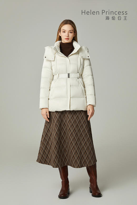 气质收腰连帽羽绒服 商品图0