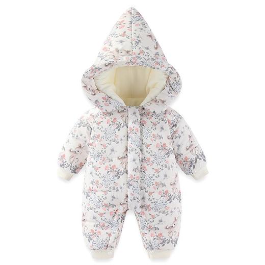 宝宝冬款加厚保暖连体衣新生儿羊羔绒爬服幼儿外出服婴幼儿衣服 商品图4