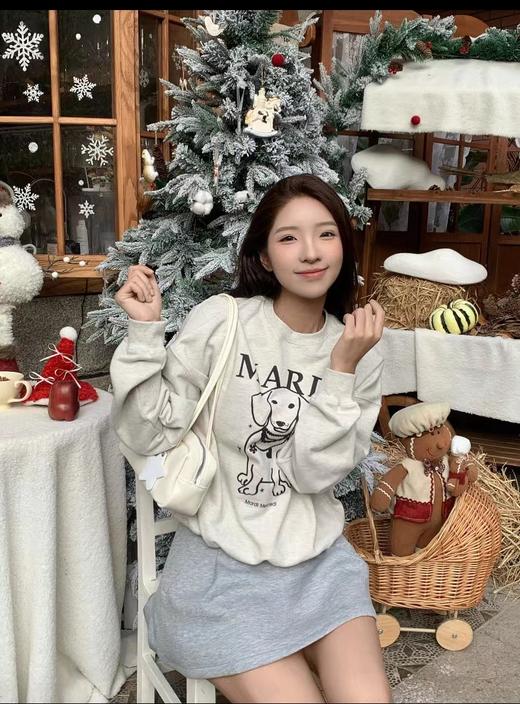 D122147正脸珍珠小狗卫衣女韩版腊肠狗圆领上衣 商品图13