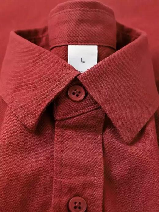 丁摩 100%纯棉【糖果色显白】紫色秋冬季衬衫女中长款休闲显瘦长袖衬衣女外穿5ZF-90180 商品图9