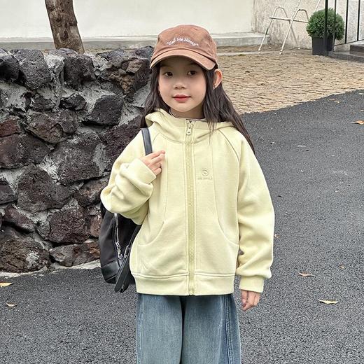 艾摩贝贝男女童韩版复合280g奥利绒连帽衫复合加厚连帽卫衣外套【加绒】 商品图4