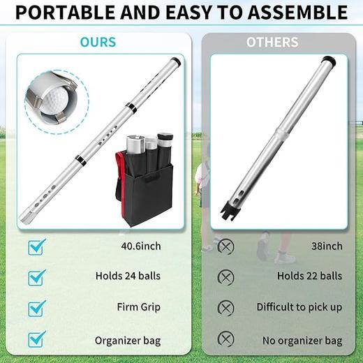 美国 BQKOZFIN 铝制高尔夫球取回器 高尔夫球拾取器上管 商品图1