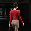 Beemen新款秋冬瑜伽服女 侧腰3D修身纹理更有型 长袖圆领健身衣 跑步普拉提训练舒适上衣 商品缩略图1