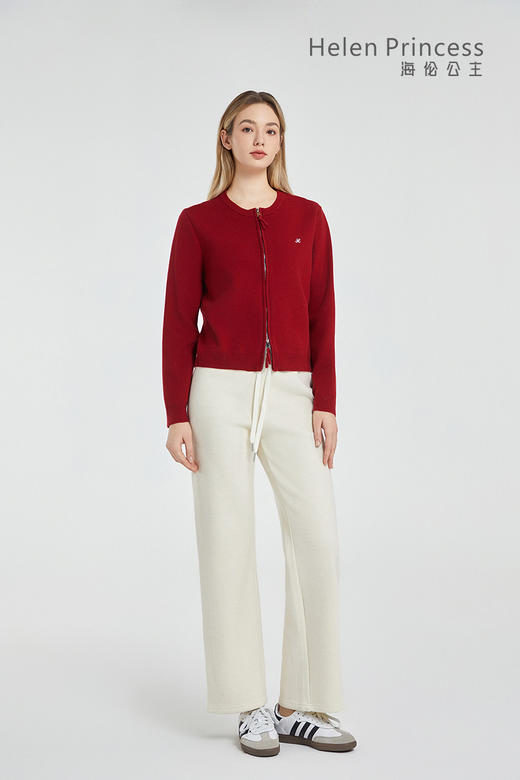 双拉链圆领宽松上衣 商品图3