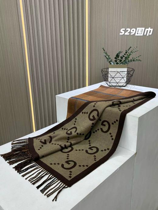 D122129情侣款可双面佩戴保暖舒适亲肤羊绒围巾 商品图11