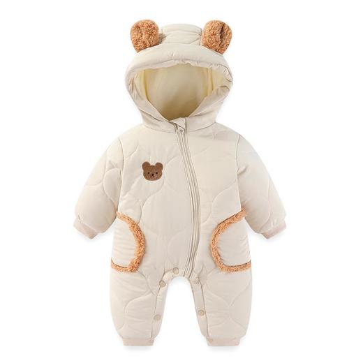 宝宝冬款加厚保暖连体衣新生儿梭织爬服幼儿外出服婴幼儿衣服跨境 商品图4