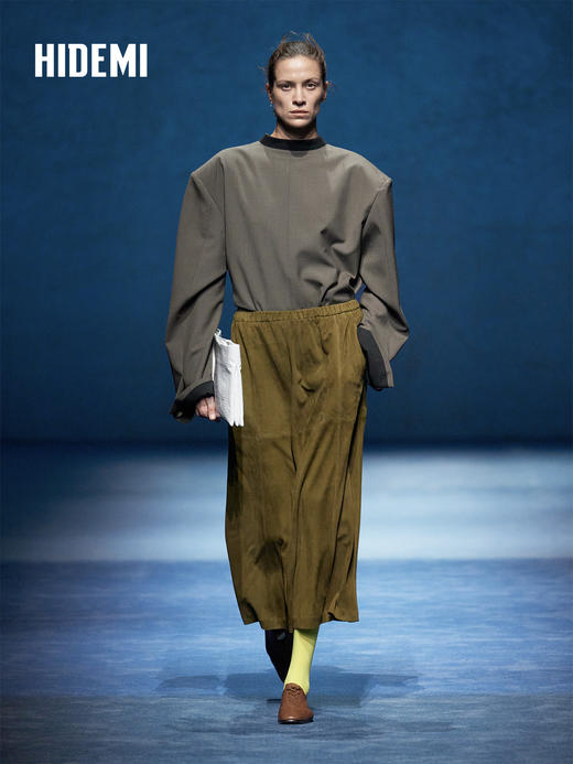 HIDEMI 进口甄选天丝羊毛拼接领v领无领宽肩廓形极简设计感男朋友时髦西装 商品图0