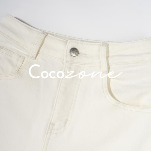 COCO ZONE 刘 一一 “暖白”水洗侧缝线香蕉裤牛仔裤 CD2A3065 商品图2