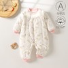 婴儿夹棉连体衣秋冬季女宝宝加棉爬爬服新生儿衣服a类薄棉哈衣 商品缩略图0