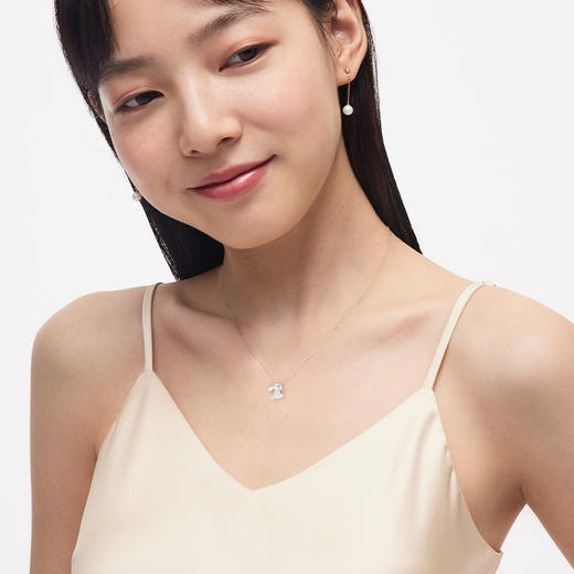 卡蒂罗KADER 闪耀小兔子项链  轻奢甜美明媚百搭高级感治愈系可爱设计小众设计锁骨链 925银锆石 项链 女款 银白色 商品图3