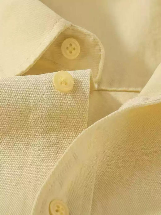 丁摩 100%纯棉【糖果色显白】紫色秋冬季衬衫女中长款休闲显瘦长袖衬衣女外穿5ZF-90180 商品图8