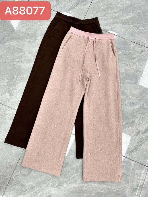 新款设计感松紧腰抽绳加厚加绒直筒休闲裤 商品图6