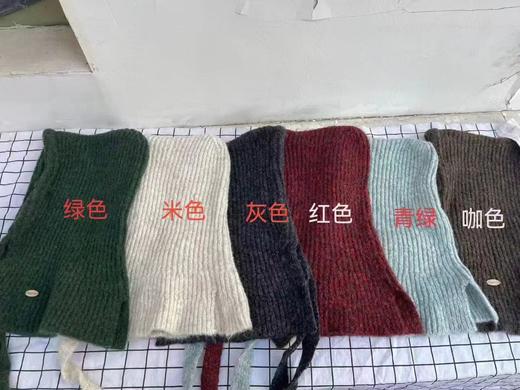 D122112韩系ins针织帽子围脖一体女冬季新款百搭保暖显脸小巴拉克拉法帽 商品图2