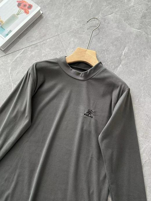 D122135冬季降温刺绣自发热德绒面料打底衫内搭男士 商品图6