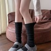 WZ103034秋冬新款羊驼绒双针JK堆堆袜加绒加厚羊毛袜日系保暖蓄热小腿袜女 商品缩略图1