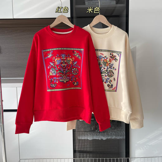 小禾同款福寿三多红色新年卫衣~122004 商品图2