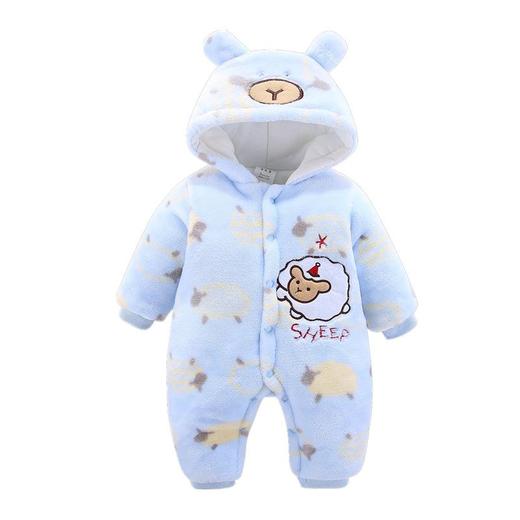 婴幼儿加厚连体衣服哈衣冬季宝宝爬服动物造型厚款连身衣宝宝衣服 商品图4