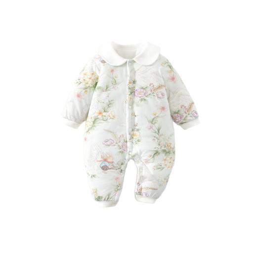 婴儿夹棉连体衣薄款宝宝秋冬季a类加棉爬爬服哈衣外出新生儿棉服 商品图4