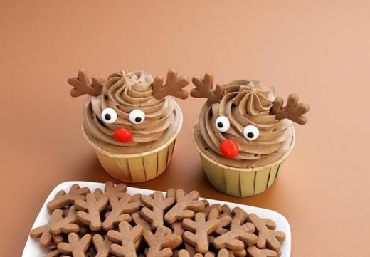 【圣诞节】动物奶油 | 麋鹿造型杯子蛋糕cupcake 商品图0