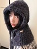 D122112韩系ins针织帽子围脖一体女冬季新款百搭保暖显脸小巴拉克拉法帽 商品缩略图0