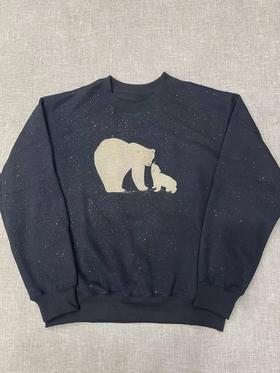 D122116卫衣2025冬新品双面磨毛闪粉棉质圆领卫衣MBE4SWS002