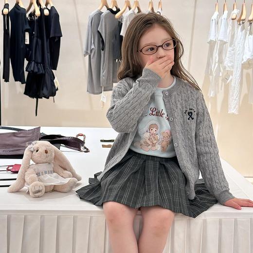 艾摩贝贝儿童秋季保暖绞花毛衣女童休闲洋气针织麻花开衫外套上衣 商品图1