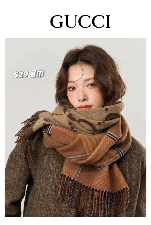 D122129情侣款可双面佩戴保暖舒适亲肤羊绒围巾 商品图6