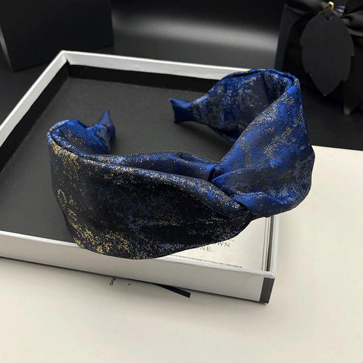 丁摩 晕染蓝高颅顶发卡发箍女气质宽边头饰洗脸头箍5ZF-72223 商品图3