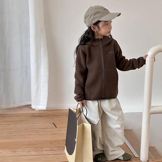 艾摩贝贝儿童软糯加厚精棉双面绒连帽卫衣冬复合260g卡拉绒毛外套 商品图1