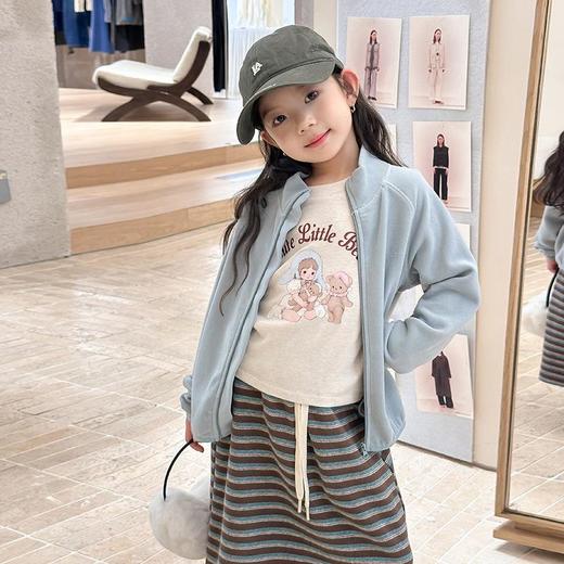 艾摩贝贝男女童立领防风卫衣软糯保暖校园外套上衣【羊毛双面绒】 商品图0